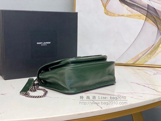 YSL爆款女士包包 聖羅蘭經典款Niki油蠟抓皺牛皮包包 YSL肩背斜挎包 533037  jjh1090